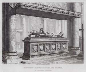 Monumento de Eduardo, o Príncipe Negro, na Catedral da Cantuária (gravura)