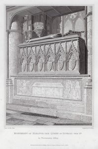 Monumento de Eleanor, a Rainha de Eduardo I, na Abadia de Westminster (gravura)