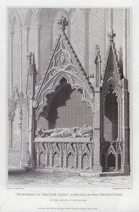 Monumento de Gervase Alard, Almirante dos Portos Cinque, na Igreja de Winchelsea (gravura) de Edward Blore