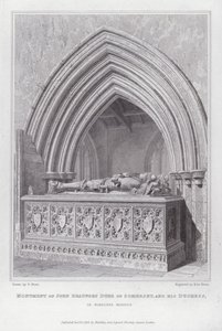 Monumento de John Beaufort Duque de Somerset, e sua Duquesa, em Wimborne Minster (gravura)