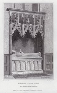 Monumento de John Gower, em St Saviours Church, Southwark (gravura) de Edward Blore