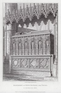 Monumento do Rei Eduardo III, na Abadia de Westminster (gravura) de Edward Blore