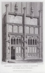 Monumento de Margaret Condessa de Salisbury, na Igreja Colegiada de Christchurch (gravura)