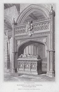 Monumento de Sir John Spencer, na Igreja Great Brington (gravura)