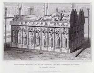 Monumento de Thomas Earl de Arundel e sua Condessa Beatrix, na Igreja de Arundel (gravura) de Edward Blore