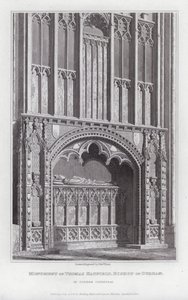 Monumento de Thomas Hatfield, Bispo de Durham, na Catedral de Durham (gravura) de Edward Blore