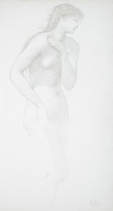 Nu feminino em pé de Edward Burne-Jones