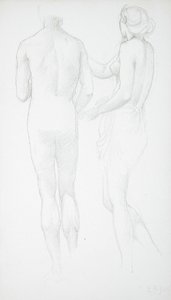 Dois nus vistos de costas de Edward Burne-Jones