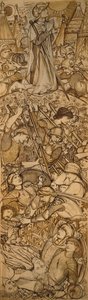 A Batalha de Bete-Horom - Josué ordena que o Sol e a Lua fiquem parados de Edward Burne Jones