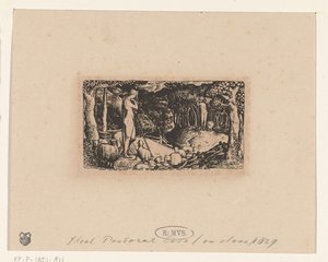 vida rural Vida pastoral ideal de Edward Calvert (signed by artist)