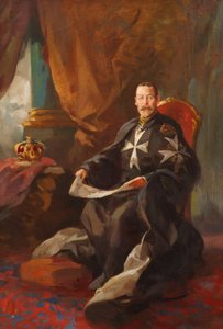 Estudo para Retrato do Rei Jorge V (óleo a bordo) de Edward Caruana Dingli