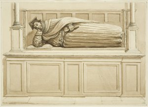 Efígie de Sir George Snygge na Igreja de Santo Estêvão (lápis e aguarela sobre papel) de Edward Cashin
