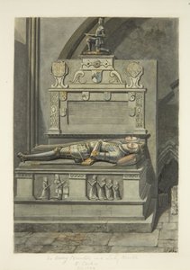 Monumento a Sir Henry Newton, e Lady Newton na Catedral de Bristol (lápis e aguarela sobre papel)