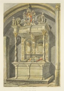 Monumento a Sir John Newton, Bart., na Catedral de Bristol (lápis e aguarela sobre papel)