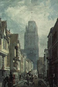 Redcliffe Street, Bristol, mostrando a Torre da Igreja de Santa Maria Redcliffe