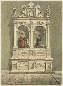 Monumento de Robert Aldworth na Igreja de São Pedro (aguarela e lápis sobre papel) de Edward Cashin