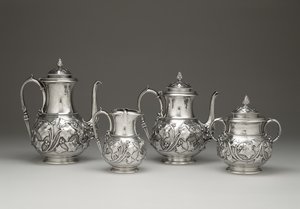 Serviço de café e chá, c. 1856-1859 (prata e marfim) de Edward Chandler Moore