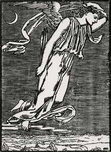 Cupido Esperando Psique de Edward Coley (after) Burne Jones