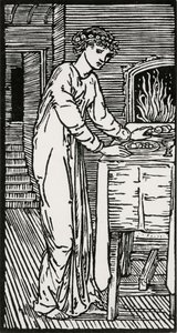 Psique junto à mesa de Edward Coley (after) Burne Jones