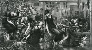 A Quadra do Jardim, da Série Briar Rose de Edward Coley (after) Burne Jones