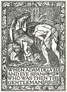 Quando Adão mergulhou e Eva se esparramou Quem era então o cavalheiro (gravura) de Edward Coley (after) Burne Jones