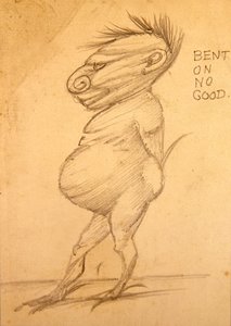 Dobrado sobre nenhum Bem (lápis sobre papel) de Edward Coley Burne Jones
