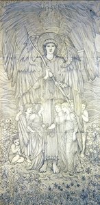 Amor que Move o Sol (lápis sobre papel) de Edward Coley Burne Jones
