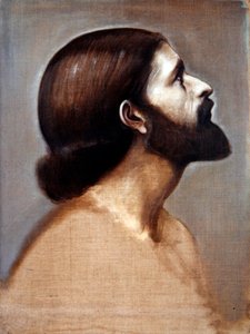 Cabeça do Rei Cophetua, c.1883-84 (óleo sobre tela não aparada) de Edward Coley Burne Jones