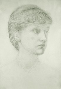 Retrato de Madeleine Wyndham (giz verde sobre papel) de Edward Coley Burne Jones