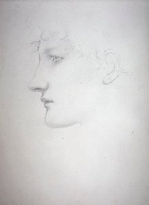 Estudo de uma cabeça - Bessie Keane, c.1893 (lápis sobre papel) de Edward Coley Burne Jones