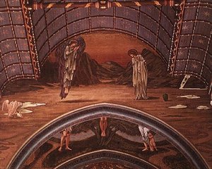 A Anunciação e parte de uma crucificação alegórica de Edward Coley Burne Jones