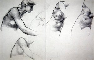 The Tree of Forgiveness - Estudo para a figura de Phyllis, c.1882 (lápis sobre papel)
