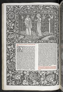 "As Obras de Geoffrey Chaucer agora impressas com imagens desenhadas por Sir Edward Burne-Jones de Edward Coley Burne Jones