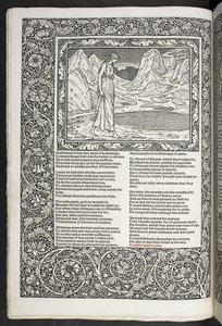 "As Obras de Geoffrey Chaucer agora impressas com imagens desenhadas por Sir Edward Burne-Jones de Edward Coley Burne Jones