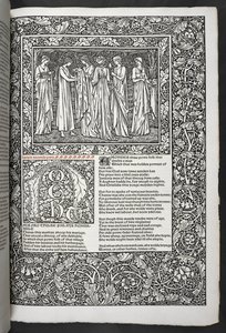 "As Obras de Geoffrey Chaucer agora impressas com imagens desenhadas por Sir Edward Burne-Jones de Edward Coley Burne Jones
