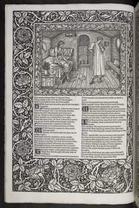 "As Obras de Geoffrey Chaucer agora impressas com imagens desenhadas por Sir Edward Burne-Jones de Edward Coley Burne Jones