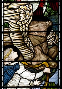 Detalhe de anjo e touro, Rivers of Paradise, 1875 de Edward Burne Jones