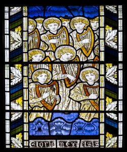 Cambridge, Todos os Santos, Morris Marshall e Faulkner & Co, Edward Burne-Jones, Gloria In Excelsis, 1866 de Edward Burne Jones