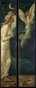 Cupido e Psique - Murais Palácio Verde - Cupido Voando para longe da Psique, 1881 de Edward Burne Jones