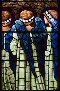 Harwarden, St Deiniol, Morris & Co., Edward Burne-Jones, Anjos, A Natividade, 1898 de Edward Burne Jones