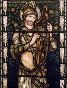 Rei David Harping, 1876 (vitral) de Edward Burne Jones