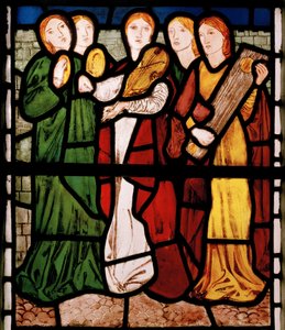 Maiden Musicians, do Song Of Solomon, 1862 (vitral) de Edward Burne Jones
