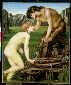 Pan e Psique, 1872-74 de Edward Burne Jones