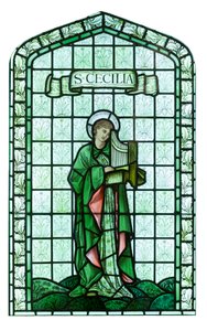 Santa Cecília, c.1897, Edward Burne Jones (vitrais, pinturas e chumbo) de Edward Coley Burne Jones