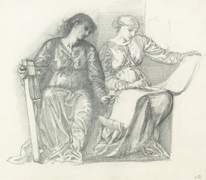 Estudo para "Música", c.1865 de Edward Burne Jones