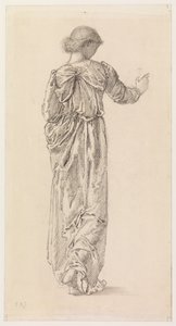 Estudo de uma figura feminina drapeada para "The Garland Weavers", 1866 de Edward Burne Jones