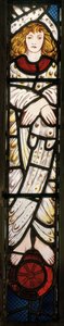 A Nova Jerusalém, Angel, detalhe, 1862-3 (vitral) de Edward Burne Jones