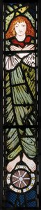 A Nova Jerusalém, Angel, detalhe, 1862-3 (vitral) de Edward Burne Jones