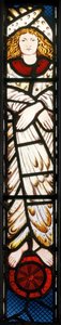 A Nova Jerusalém, Angel, detalhe, 1862-3 (vitral) de Edward Burne Jones