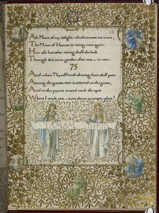 (Folio inteiro) O Rubaiyat de Omar Khayyam, versos 74 - 75. de Edward Coley and Morris William Burne Jones